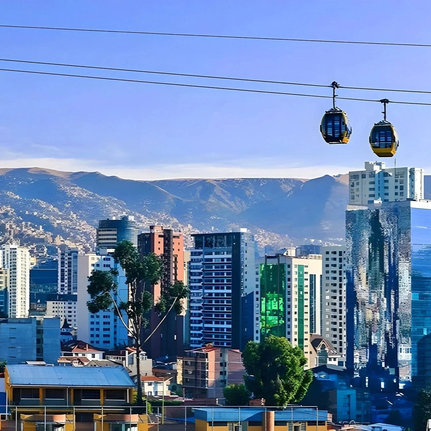 A quiet, leafy street in Sopocachi, La Paz