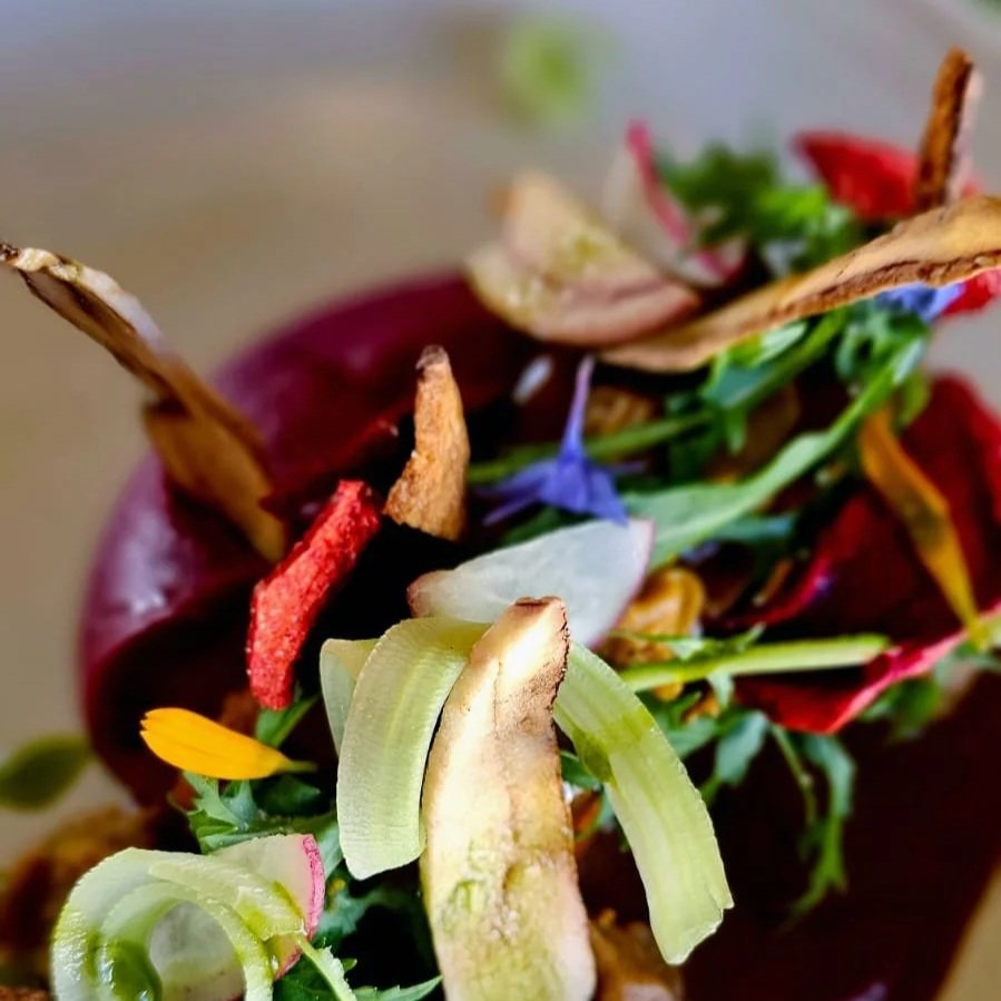 Fine dining plate at a top La Paz restaurant